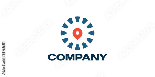 Vector Modern Solution Technology Gear Location Pin Logo Symbol Icon