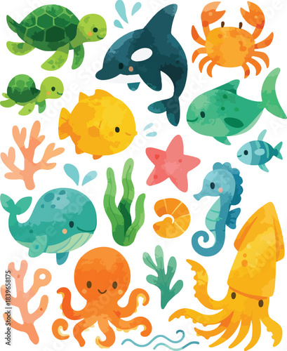 Cute Sea Animals Collection