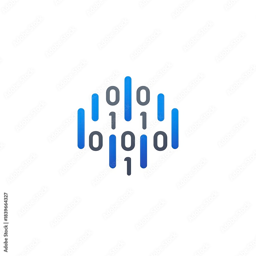 Fototapeta premium Stylized Binary Code Logo. Technology concept