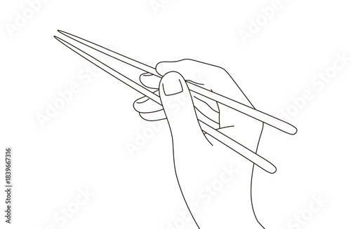 箸を持ったハンドイラスト素材