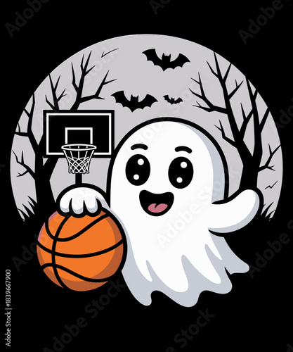 Funny Ghost Plays Basketball Halloween Costume