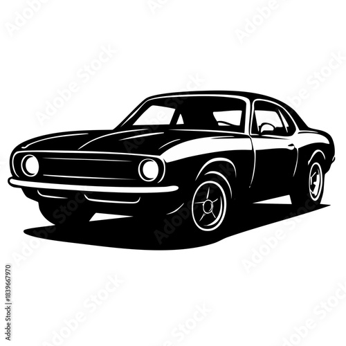 Classic American Muscle Car Vector Illustration