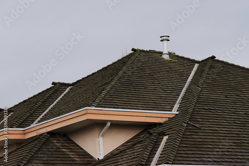 Wood shingled roof