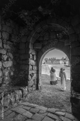 Qasr al-Azraq (Azraq Castle): Historic black basalt Roman/Ayyubid fortress in Jordan's desert. Famous T.E. Lawrence Arab Revolt HQ.