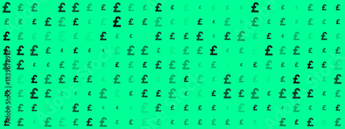 Dynamic Green Pound Sterling Symbols Pattern Background for UK Finance, Economy, and Investment Concepts
