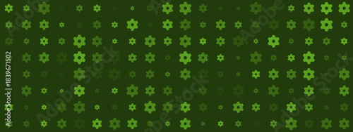 Abstract green gear pattern background with varying sizes and shades, creating a dynamic and technological digital system backdrop.