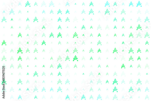 Abstract Digital Pattern of Glowing Green Human-like Symbols on a Dark Background, Creating a Futuristic and Meditative Visual Effect