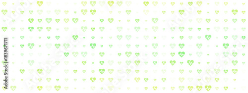 Digital Heartbeat Pattern Background with Green and Yellow ECG Hearts on a Dark Black Backdrop, Representing Health, Technology, and Medical Concepts