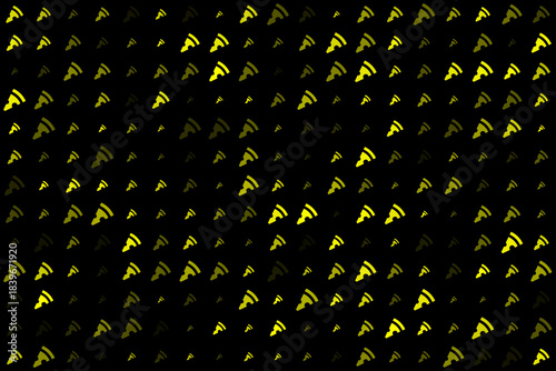 Modern digital art with a fun food motif, showcasing numerous illuminated pizza wedges in a captivating dark pattern.