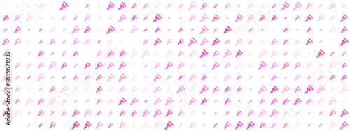 Abstract digital pattern with repeating pink and purple signal wave icons on a dark background, representing technology and communication.