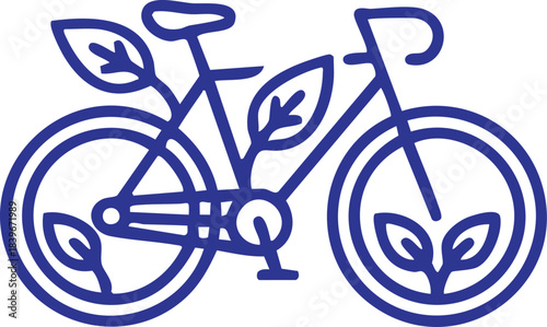 Eco bicycle line art icon