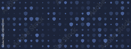 Abstract digital security shield pattern background with varying blue tones for technology and data protection concepts