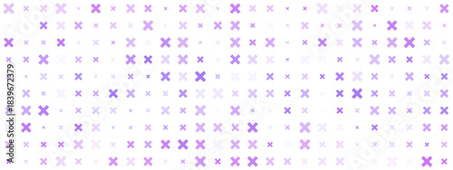 Abstract purple X pattern on a dark background, digital geometric design with scattered crosses for modern technology concepts