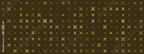 Abstract geometric pattern with golden brown cross shapes on a dark background, creating a subtle and modern texture for design projects