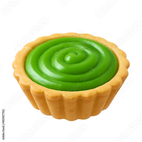 Green Custard Tart Isolated