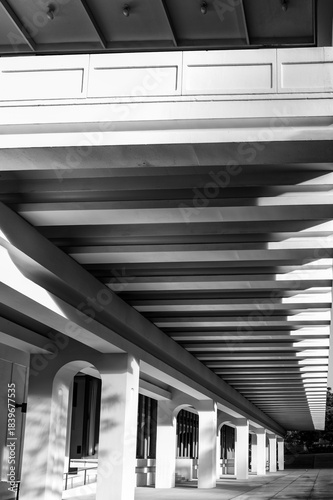 Modern Building Facade in Black and White.