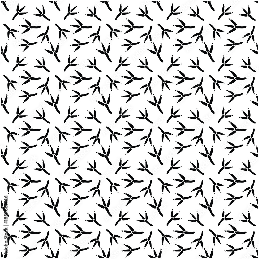 Naklejka premium Crow Paw Print,Crow Paw Print Editable Stroke Vector Illustration,Crow Paw Print Clean Minimal Vector Symbol