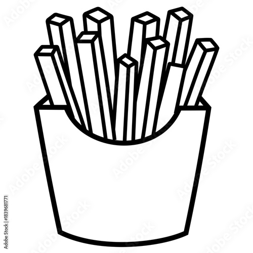 Fries Simple Line Art