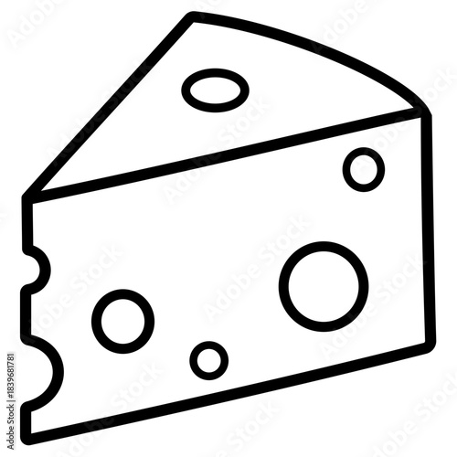 Cheese Simple Line Art
