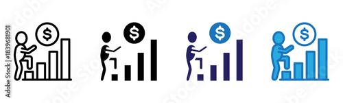 Trend Icon Multi Style Vector Illustration