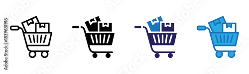 Shopping Icon Multi Style Vector Illustration