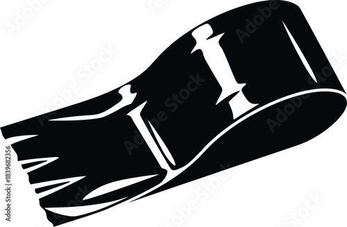 Black hairbrush silhouette on transparent background high quality