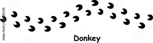 Donkey Hoof Print Line Icon Vector,Donkey Footprint Vector Icon for Web and App