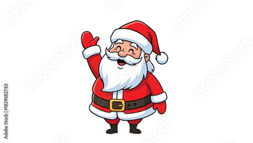 Santa Claus waving with a jolly smile, embodying the holiday spirit