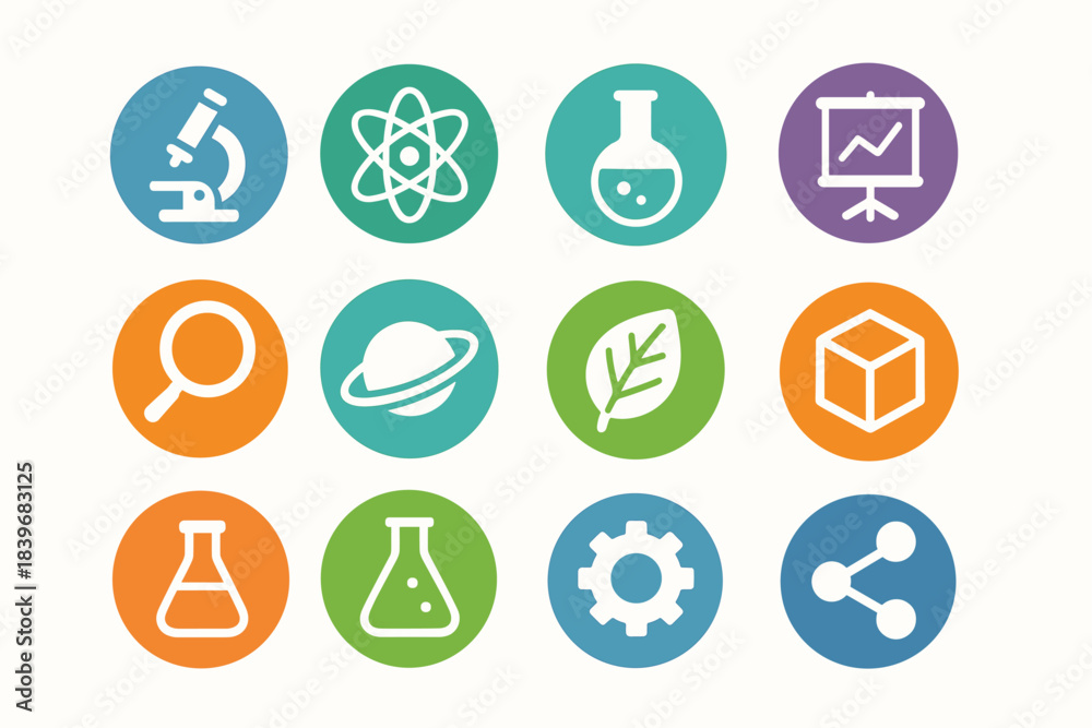 Fototapeta premium Science, Technology and Laboratory Icons Set