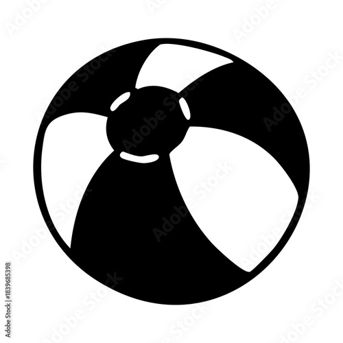 Playful outline illustration of a pet toy ball with segmented design. Hand drawn vector isolated illustration. 