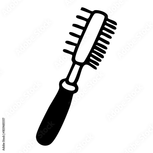 Pet comb outline. Hand drawn vector isolated illustration.