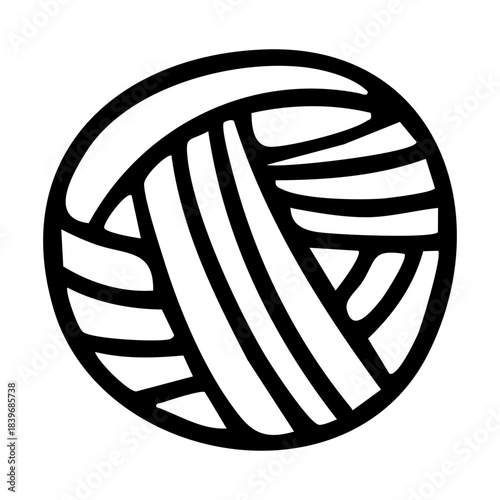 Ball of yarn outline. Hand drawn vector isolated illustration. 