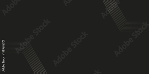 Dark abstract background with subtle light grey parallel lines forming geometric patterns in opposite corners.