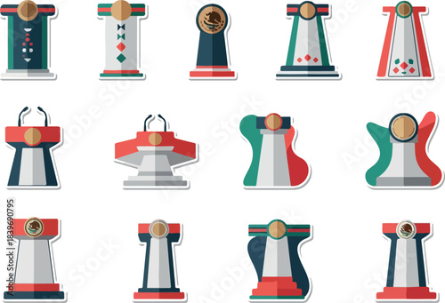 Mexican Independence Day Podium Icons National Pride and Celebration
