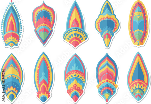 Assorted Bohemian Colorful Drop Ornaments Pattern
