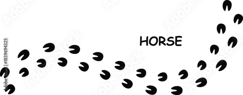 Horse Footprint Track Icon Vector, wild animal foot print.