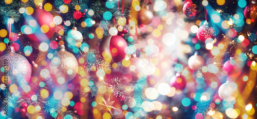 blurred christmas lights ba...