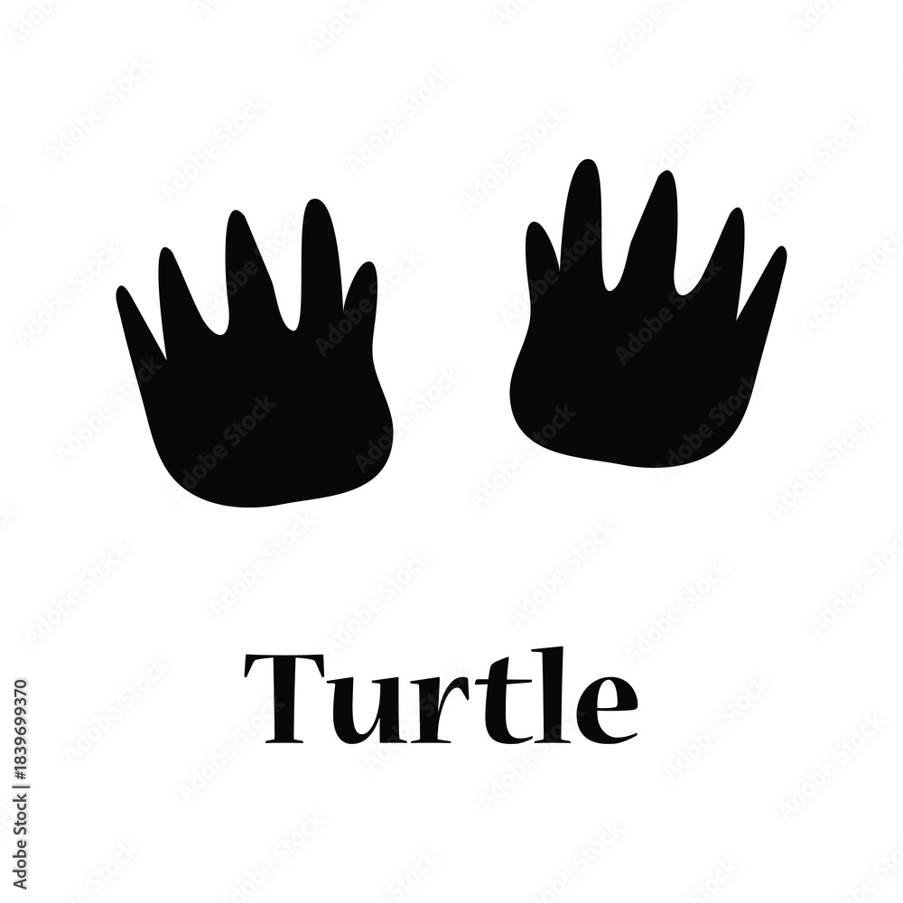 Obraz premium Turtle Trail Print Vector Art,Turtle Track Icon Vector,wild animal paw prints.Turtle Footprint Symbol Graphic.