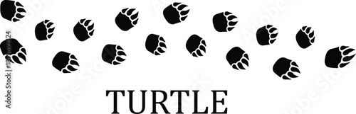 Turtle Trail Print Vector Art,Turtle Track Icon Vector,wild animal paw prints.Turtle Footprint Symbol Graphic.