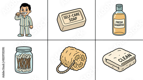 Self Care and Hygiene Products Collection for Relaxation and Wellness