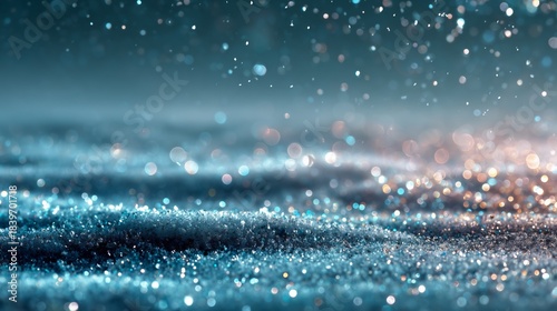 bright ice blue gradient background with frosty textures and shimmering winter glow