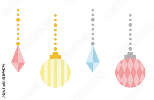 クリスマスオーナメントのかわいいイラスト