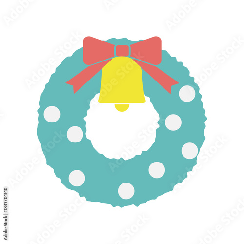 クリスマスリースのシンプルでかわいいイラスト