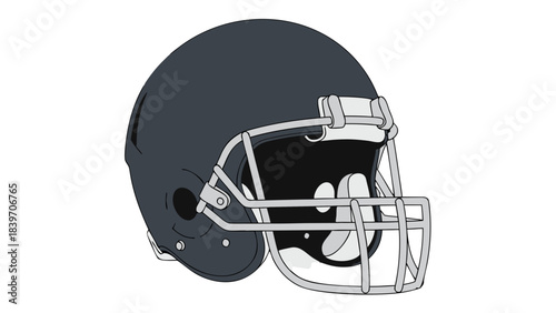 hockey helmet and puck