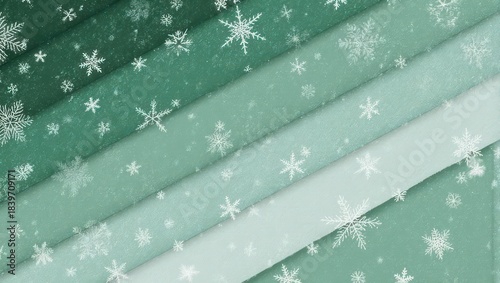 Abstract Winter Snowflakes Background with Diagonal Stripes.