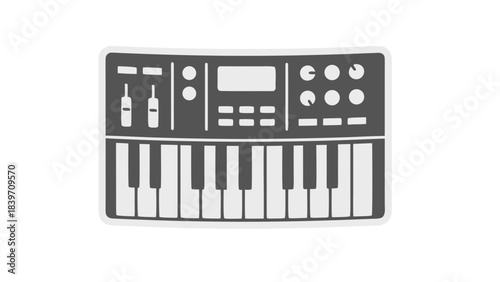 Digital Synthesizer Keyboard Electronic Music Instrument With Multiple Controls And Buttons Studio Equipment For Sound Production And Creation