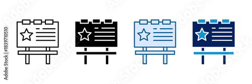 Billboard Icon Set Multiple Style Collection