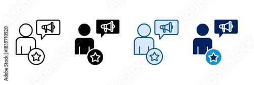 Influencer Icon Set Multiple Style Collection