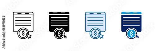 Pay Per Click Icon Set Multiple Style Collection