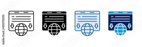 Landing Page Icon Set Multiple Style Collection